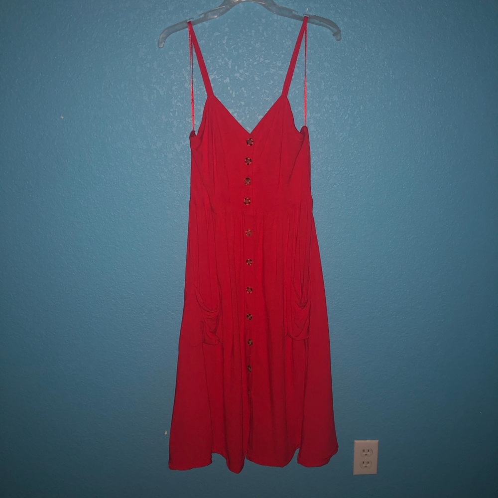 ❤️Good Luck Gem Cherry Red Midi Jumper Dress❤️